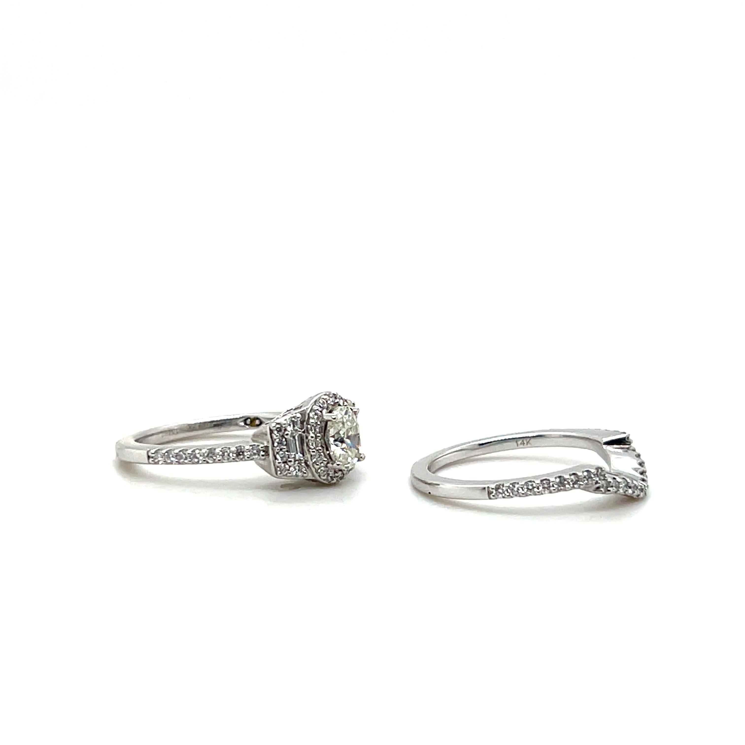 Women's or Men's Promezza GIA Certified 0.62 Oval Diamond Engagement Ring and Wedding Band