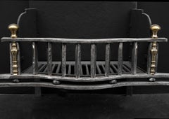 Prominent Mid 19th Century English Polished Wrought Iron Firegrate