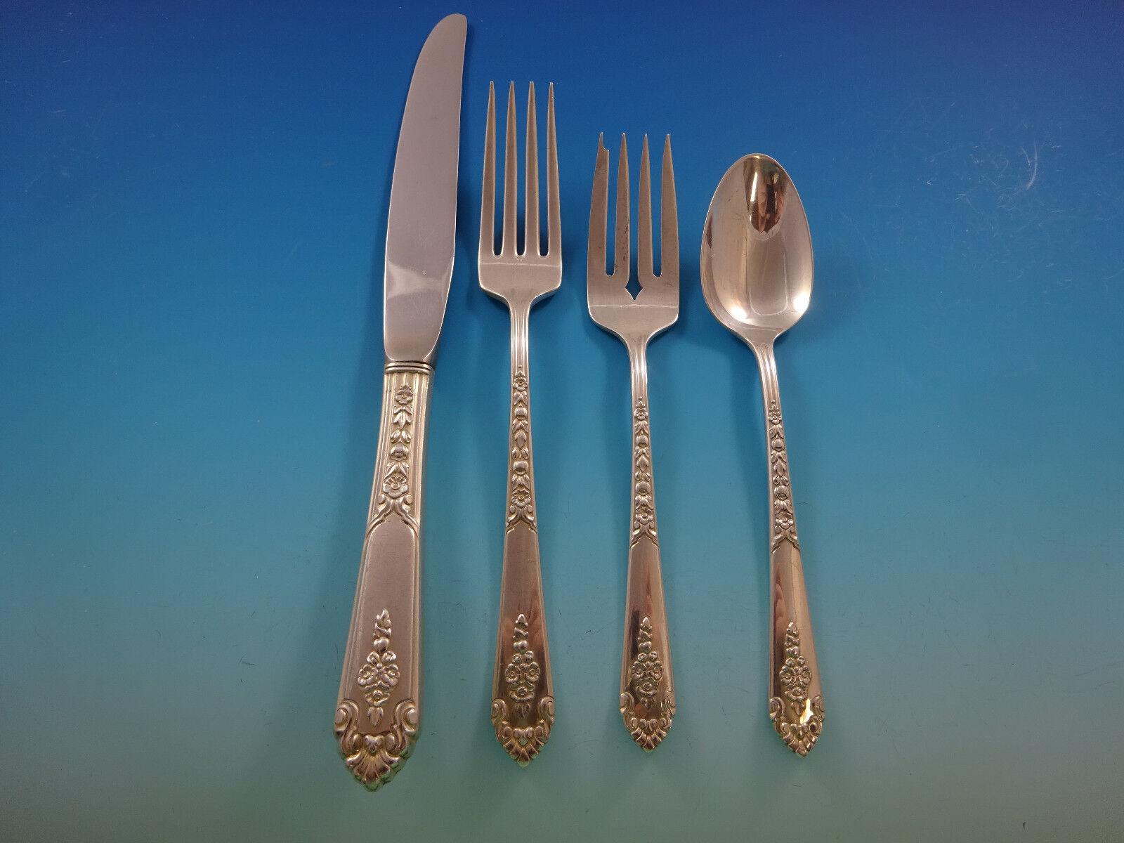 Promise by Royal Crest Sterling Silver Flatware Set For 12 Service 76 Pieces For Sale 4