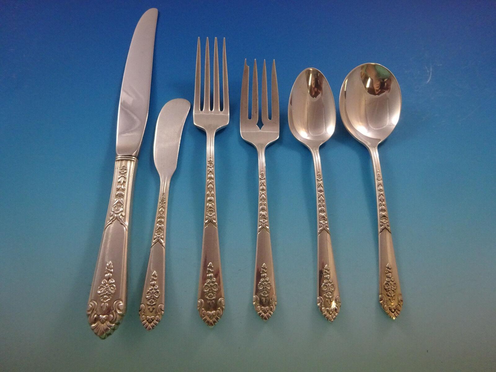 Promise by Royal Crest Sterling Silver Flatware Set For 12 Service 76 Pieces For Sale 5