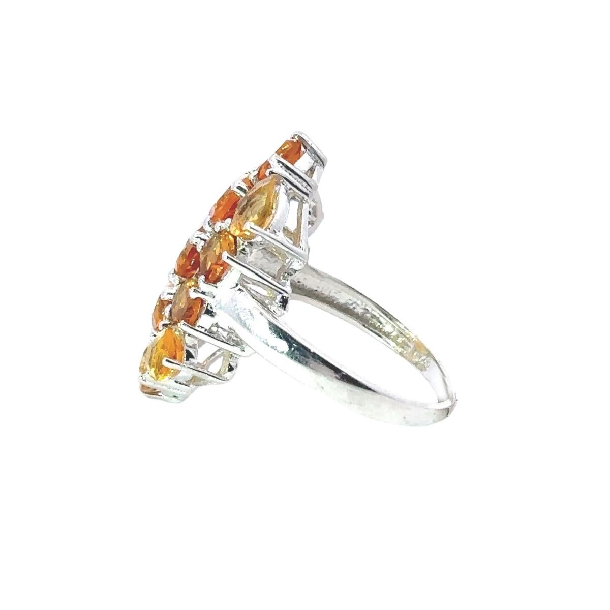 For Sale:  Prong 6.9 Carat Citrine Birthstone Cocktail Ring Gift for Mother in Solid Silver 3