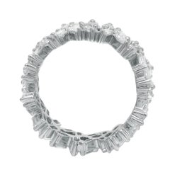 Prong Set Baguetteschliff Diamantring 18K Weißgold 2,40 Gesamtgröße 6,5