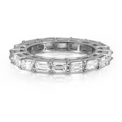Prong Set Baguette Cut Diamond Eternity Band Ring 14K White Gold 2.44Ctw SZ 4.5