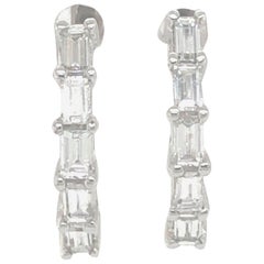 Prong Set Baguette Huggie Earrings