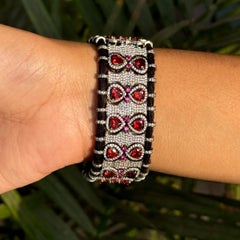 Prong Set Unique Cubic Zirconia Macrame Thread Bracelet for Gifts in 925 Silver