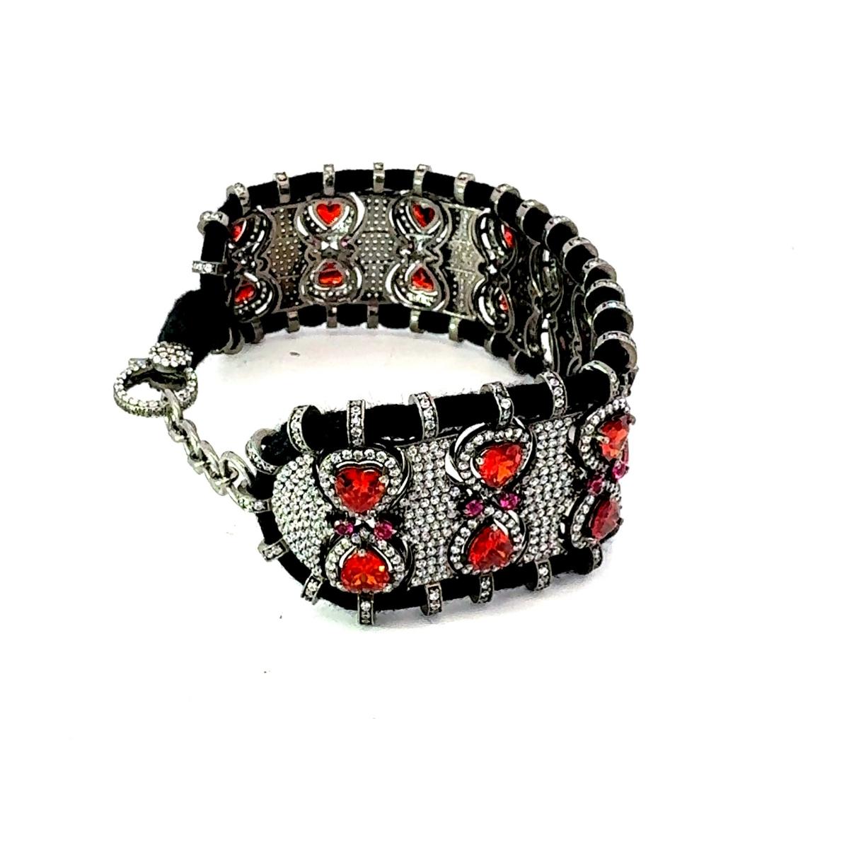 Victorian Prong Set Unique Cubic Zirconia Macrame Thread Bracelet for Gifts in 925 Silver For Sale