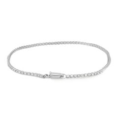 Prong Set Round Cut Diamond Tennis Bracelet 14K White Gold 1.02Ctw 7 Inches