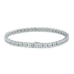 Prong Set Round Cut Diamond Tennis Bracelet 18K White Gold 4.76Cttw 7 Inches