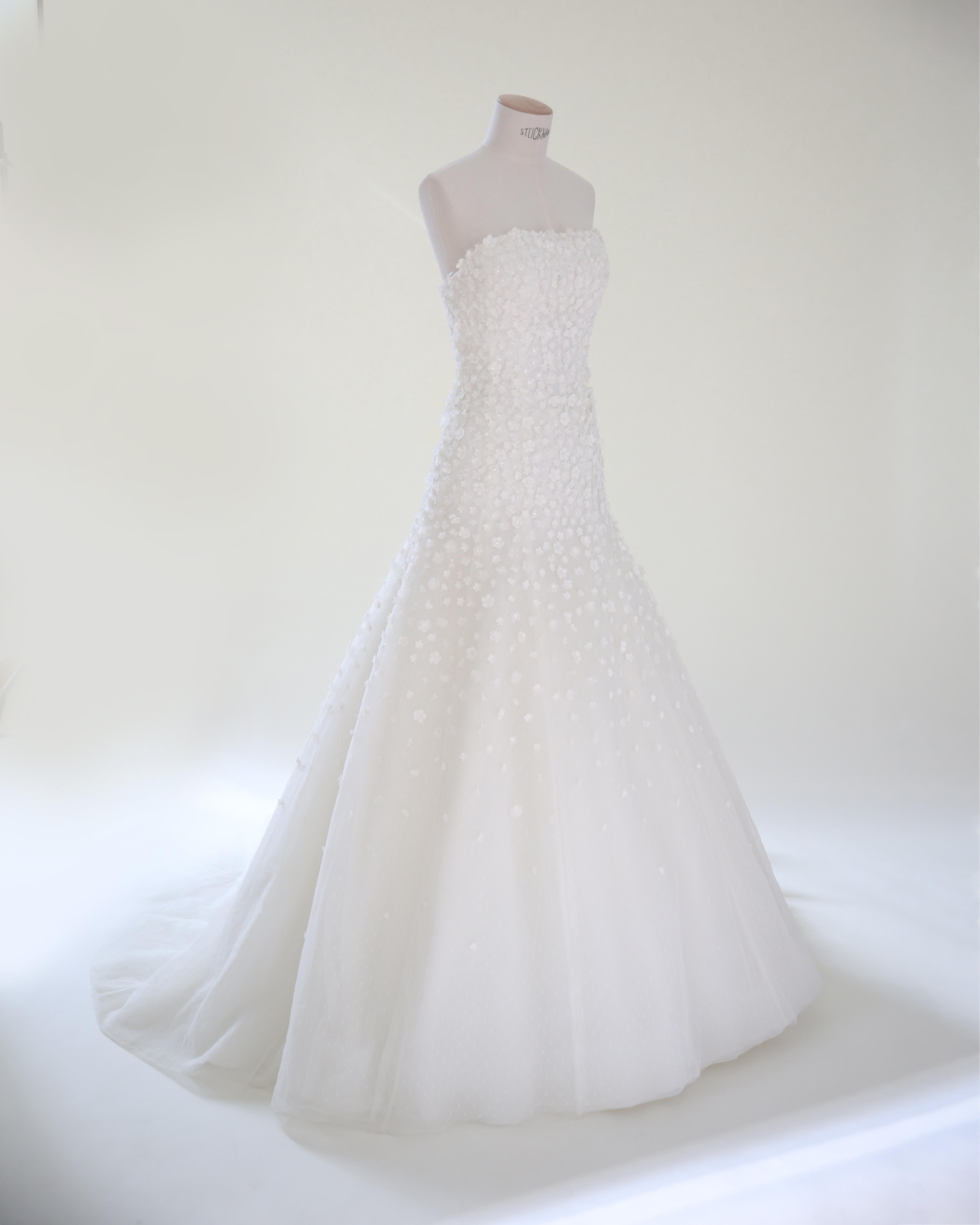 De las mujeres Pronovias vintage vestido de novia sin tirantes corsé de tul floral blanco 36-38 en venta