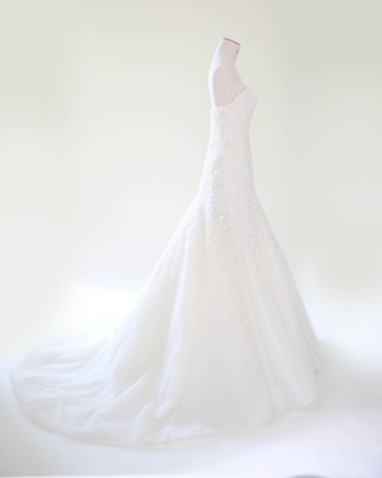 Pronovias abito da sposa vintage senza spalline con corsetto in