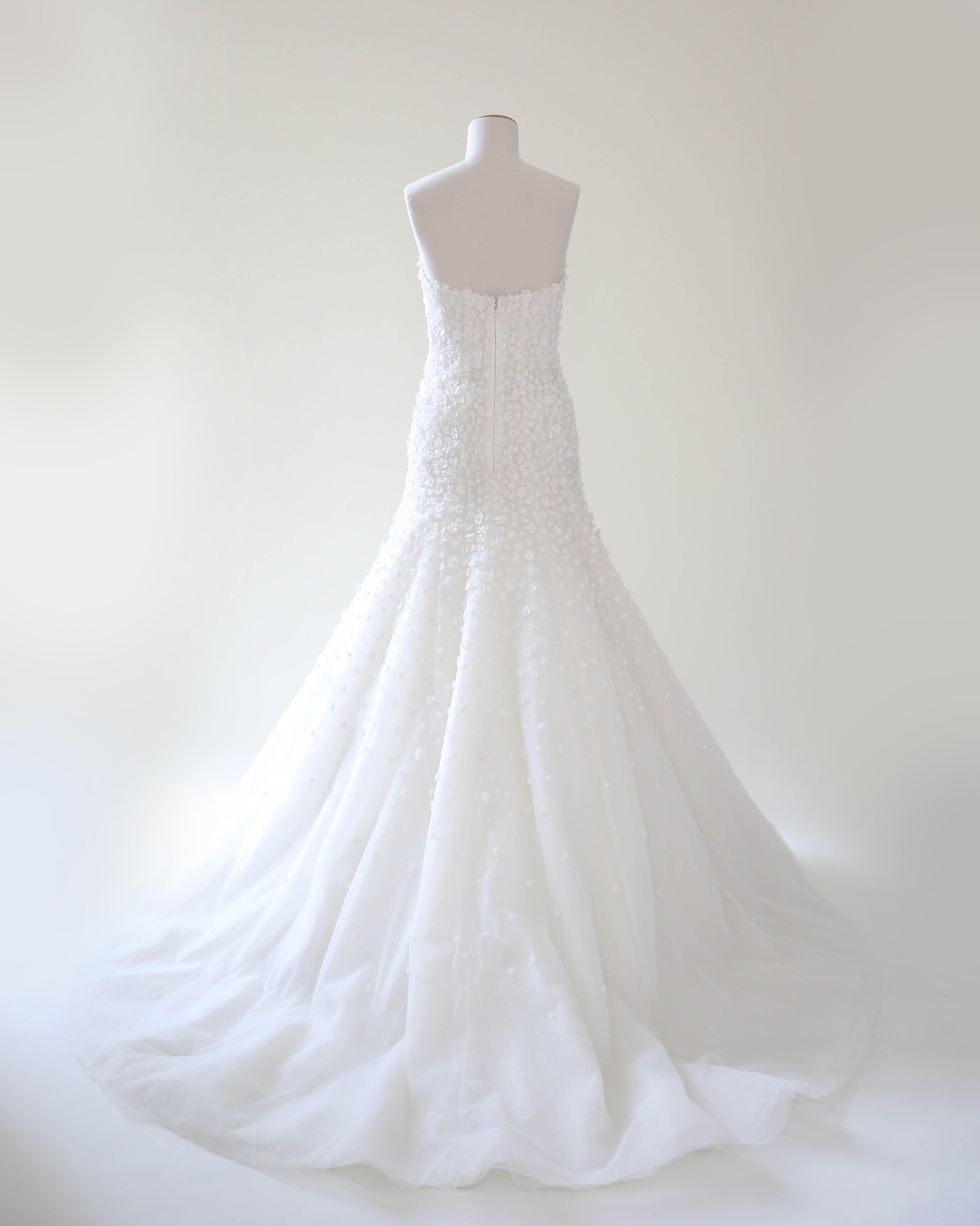 Pronovias vintage vestido de novia sin tirantes corsé de tul floral blanco 36-38 en venta 4