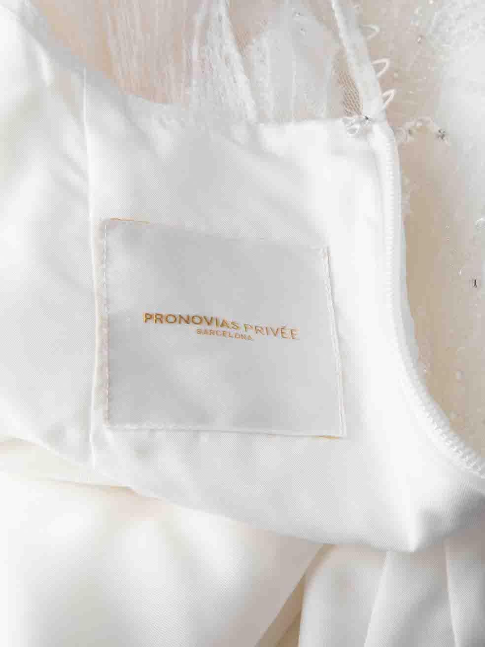 Pronovias Weißes verziertes Hochzeitskleid Größe M 2