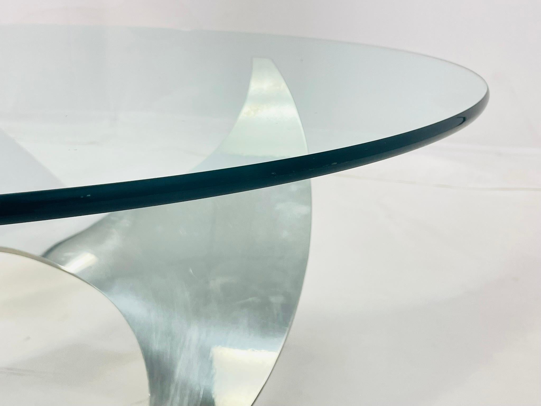 Propeller Coffee Table with a Glass Top by Knut Hesterberg for Ronald Schmitt For Sale 6