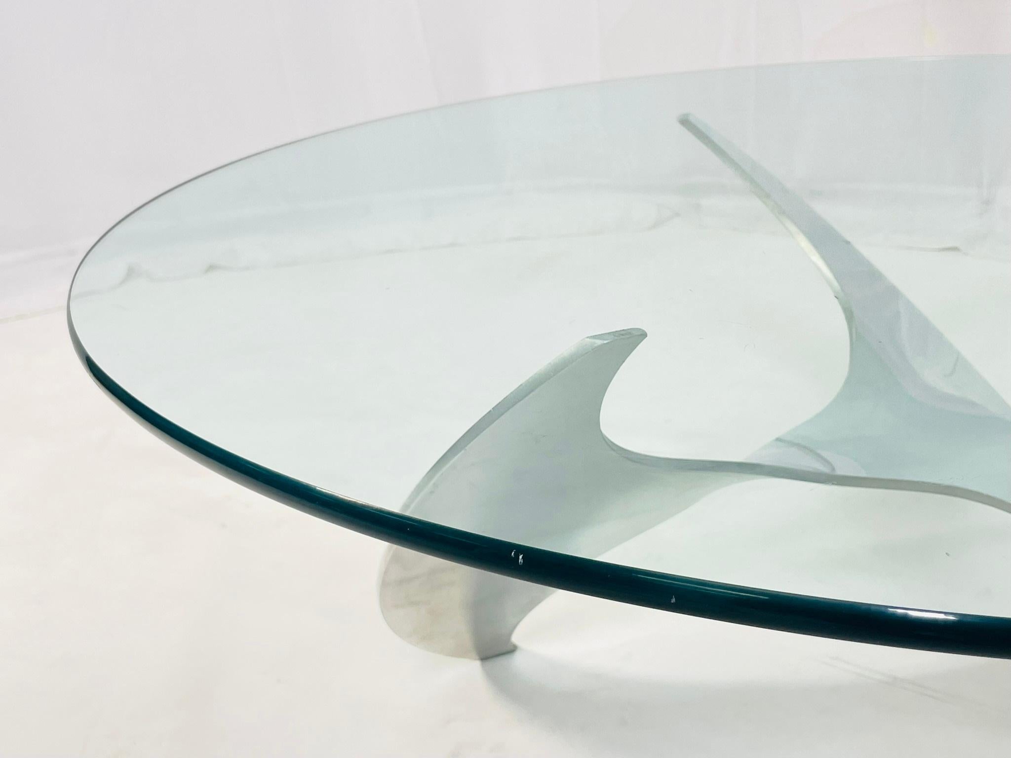 Hand-Crafted Propeller Coffee Table with a Glass Top by Knut Hesterberg for Ronald Schmitt For Sale