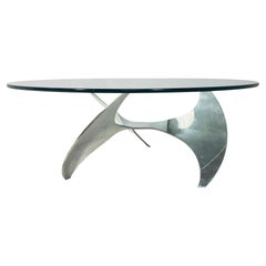 Mesa baja Hélice con tapa de cristal de Knut Hesterberg para Ronald Schmitt