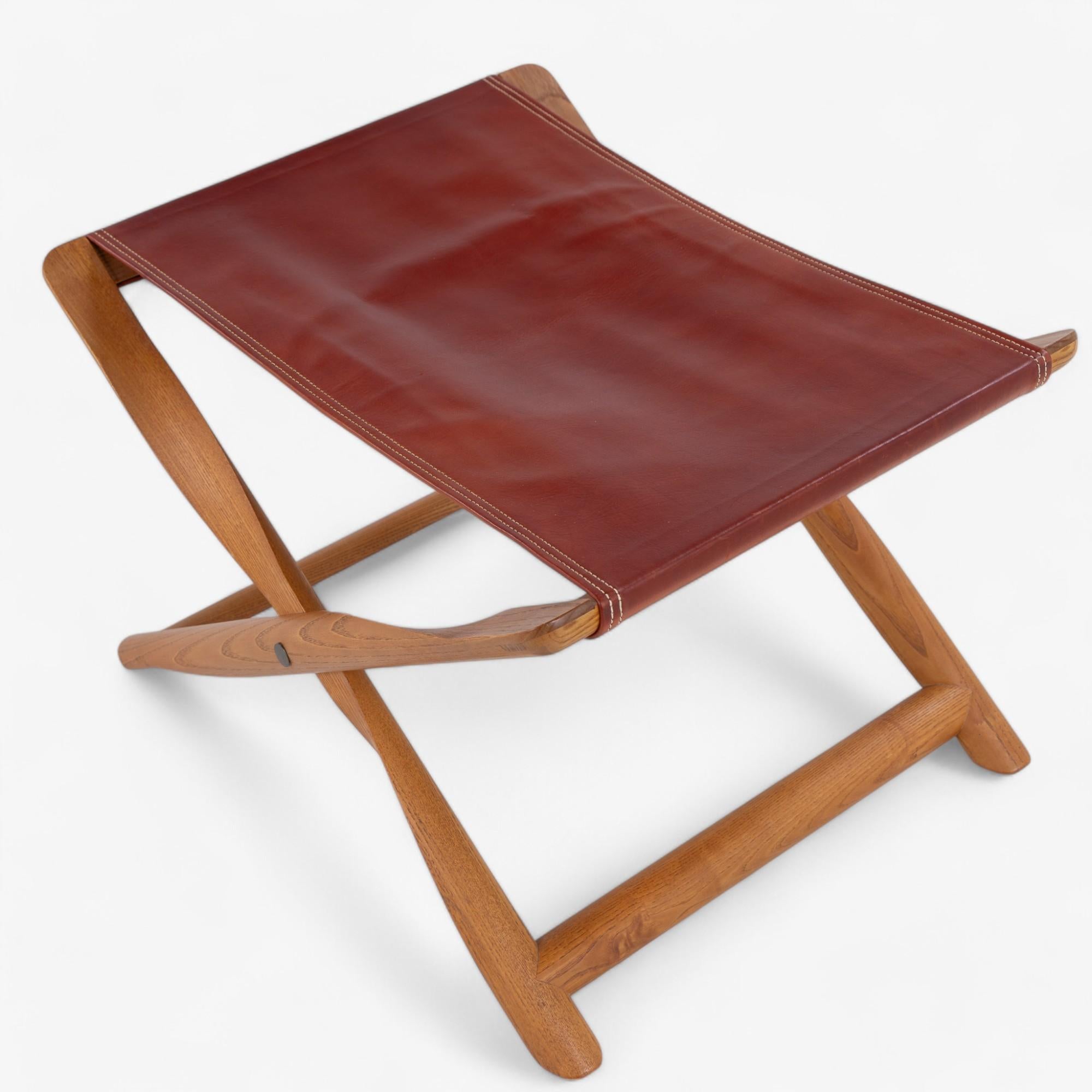 Danish Propeller stool in patinated ash by Kaare Klint For Sale