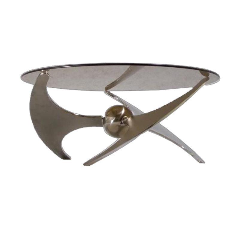 Steel Propeller Table by L. Campanini for Cama, 1973 For Sale