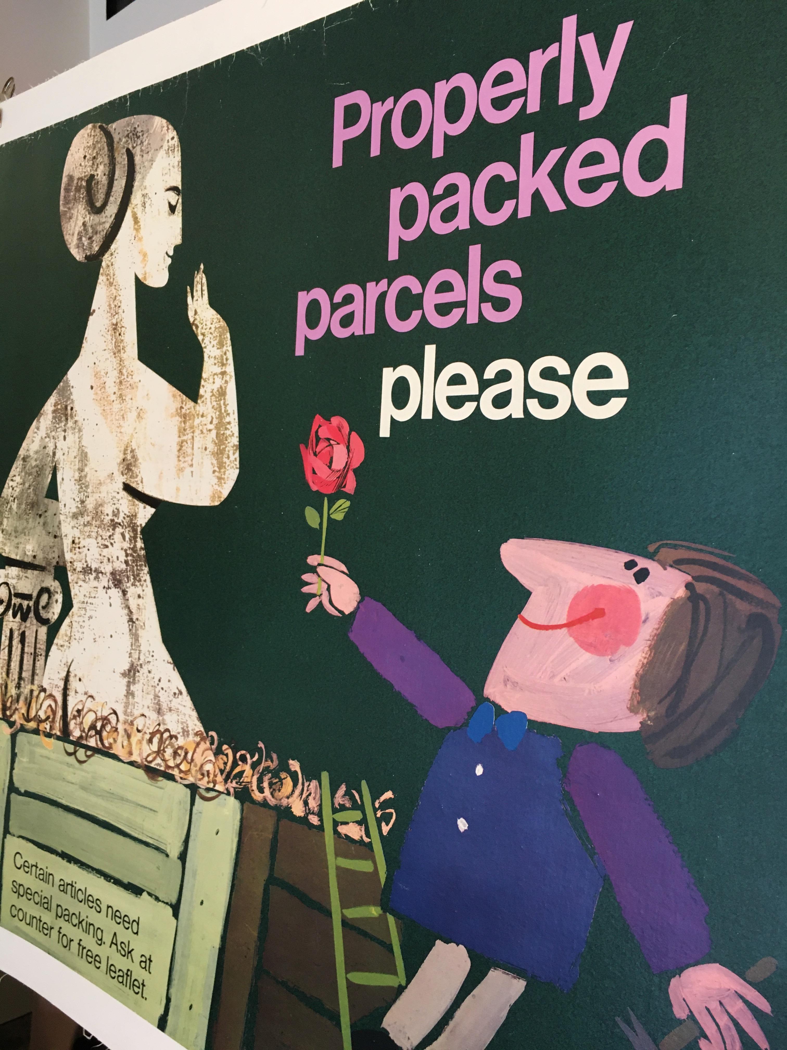 Properly Packed Parcels Please, GPO Statue Original Vintage Poster, circa 1960 In Good Condition In Melbourne, Victoria