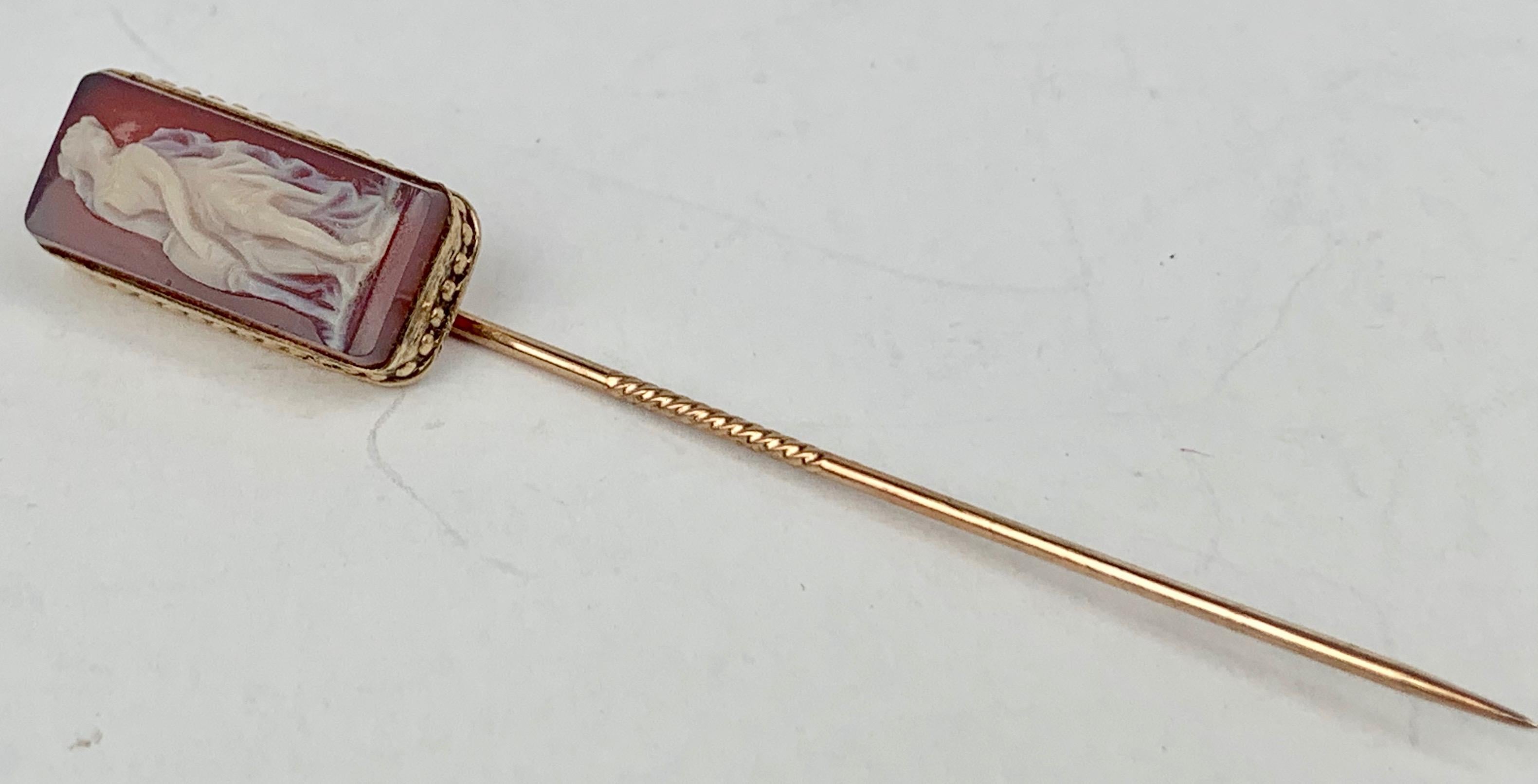 Gold Stickpin with Cameo in Original Case-Once Worn by Nat King Cole 1