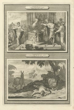 Prophecy at Bethel and the Prophet Slain by a Lion, Pieter Mortier, circa 1700
