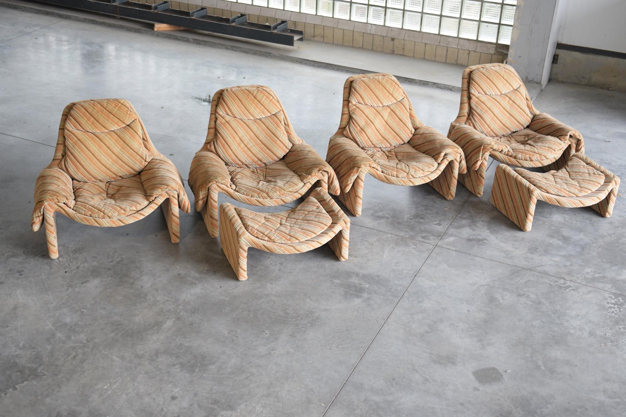 Modern Proposal P60-61 Lounge Chairs, Vittorio Introini, Saporiti