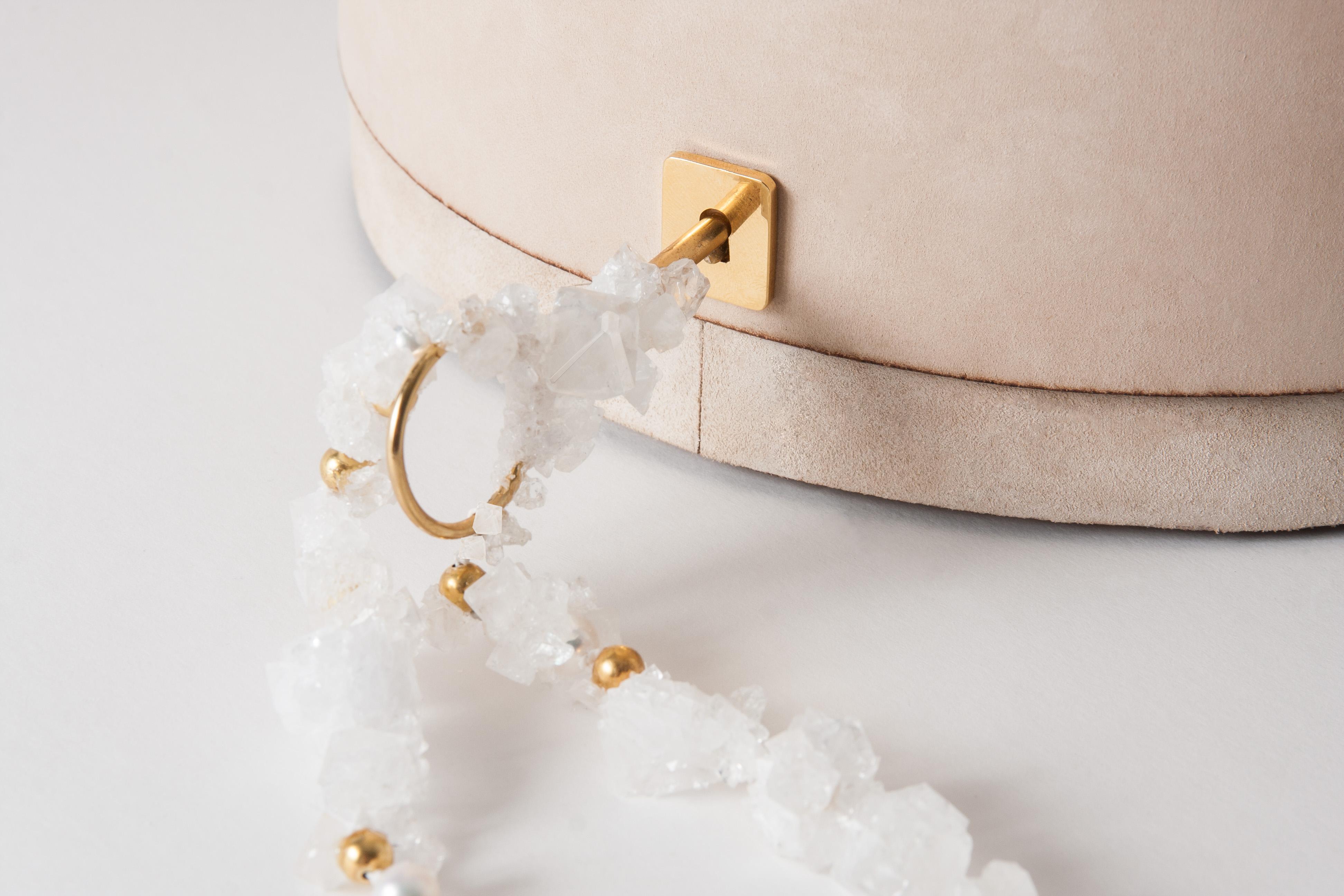 Organic Modern Proposal Ring Box in Pearls and Crystal Sculpted by Mark Sturkenboom
