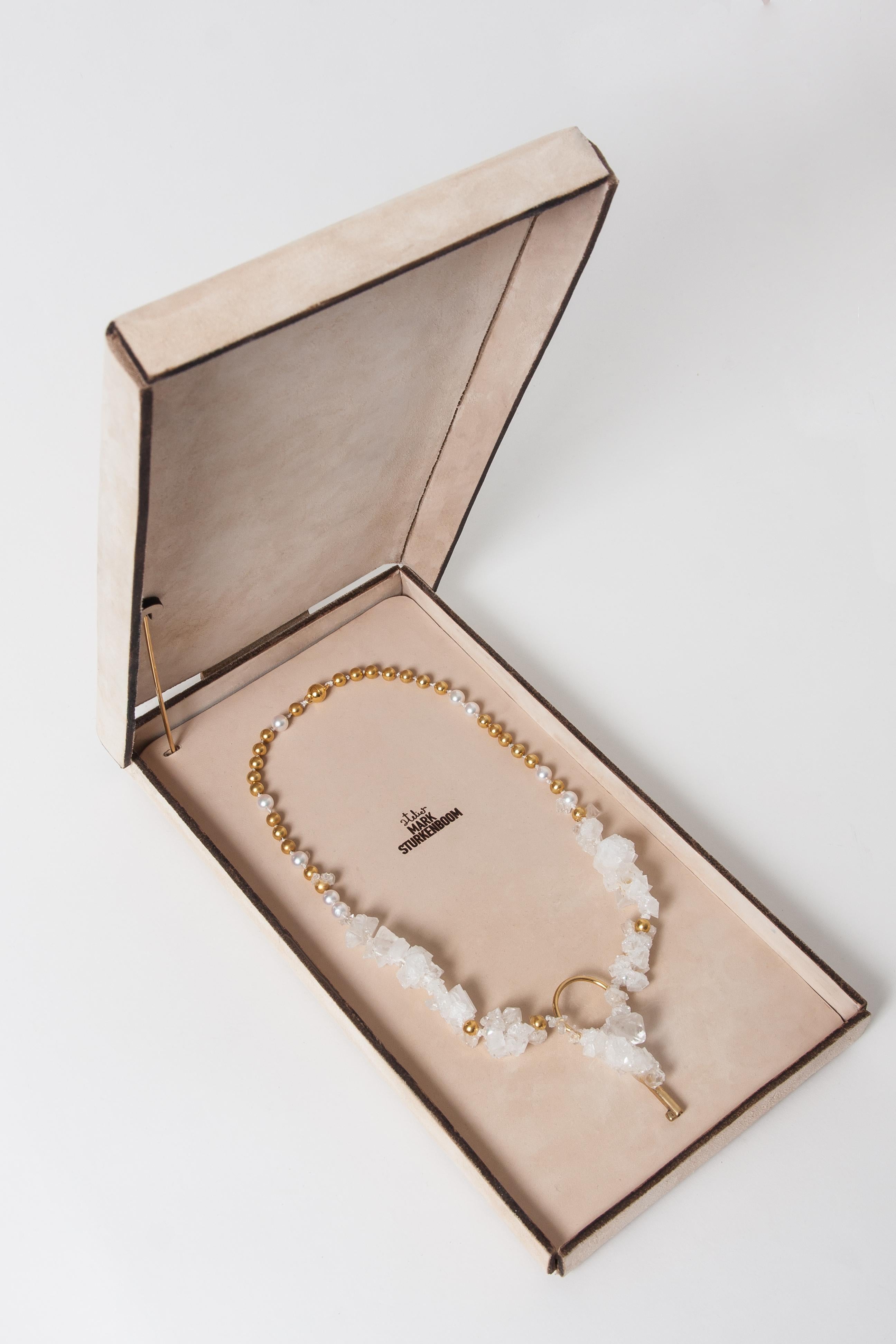 Dutch Proposal Ring Box in Pearls and Crystal Sculpted by Mark Sturkenboom
