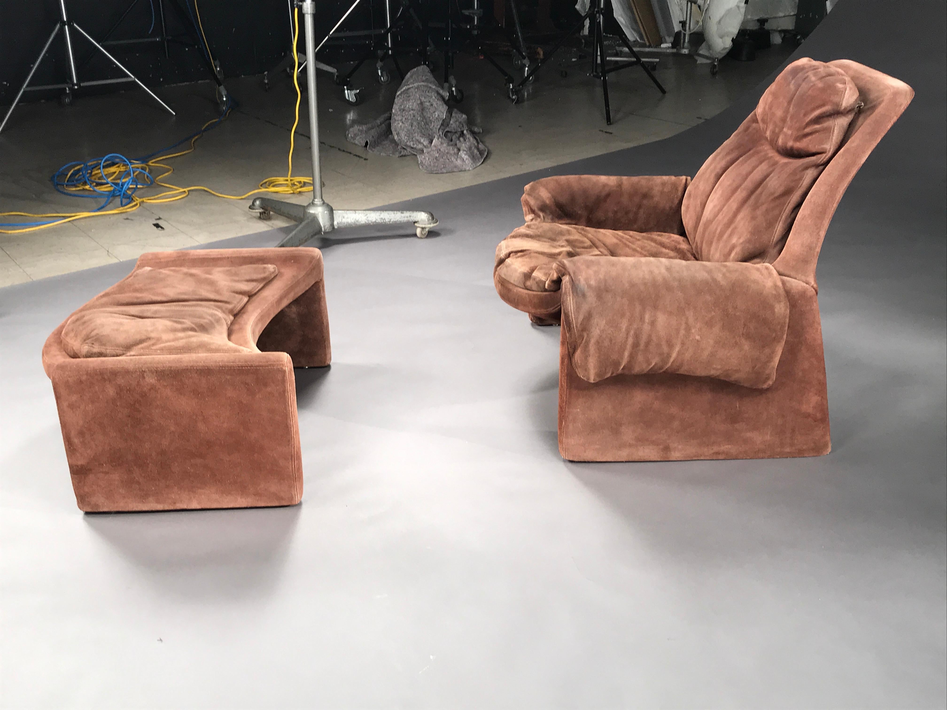 brown suede armchair