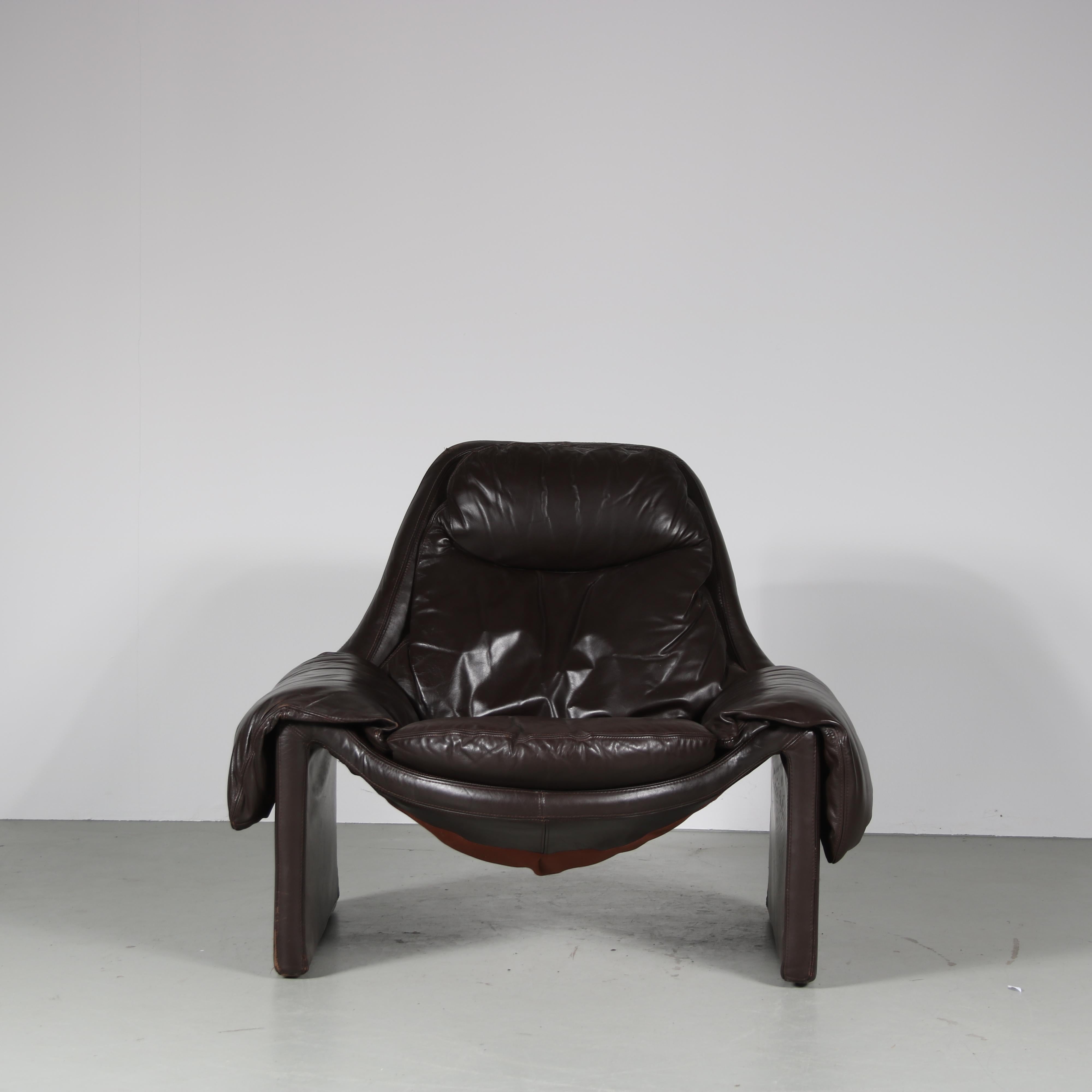 “Proposals” Chair with Ottoman by Vittorio Introini for Saporiti, Italy, 1970 For Sale 3