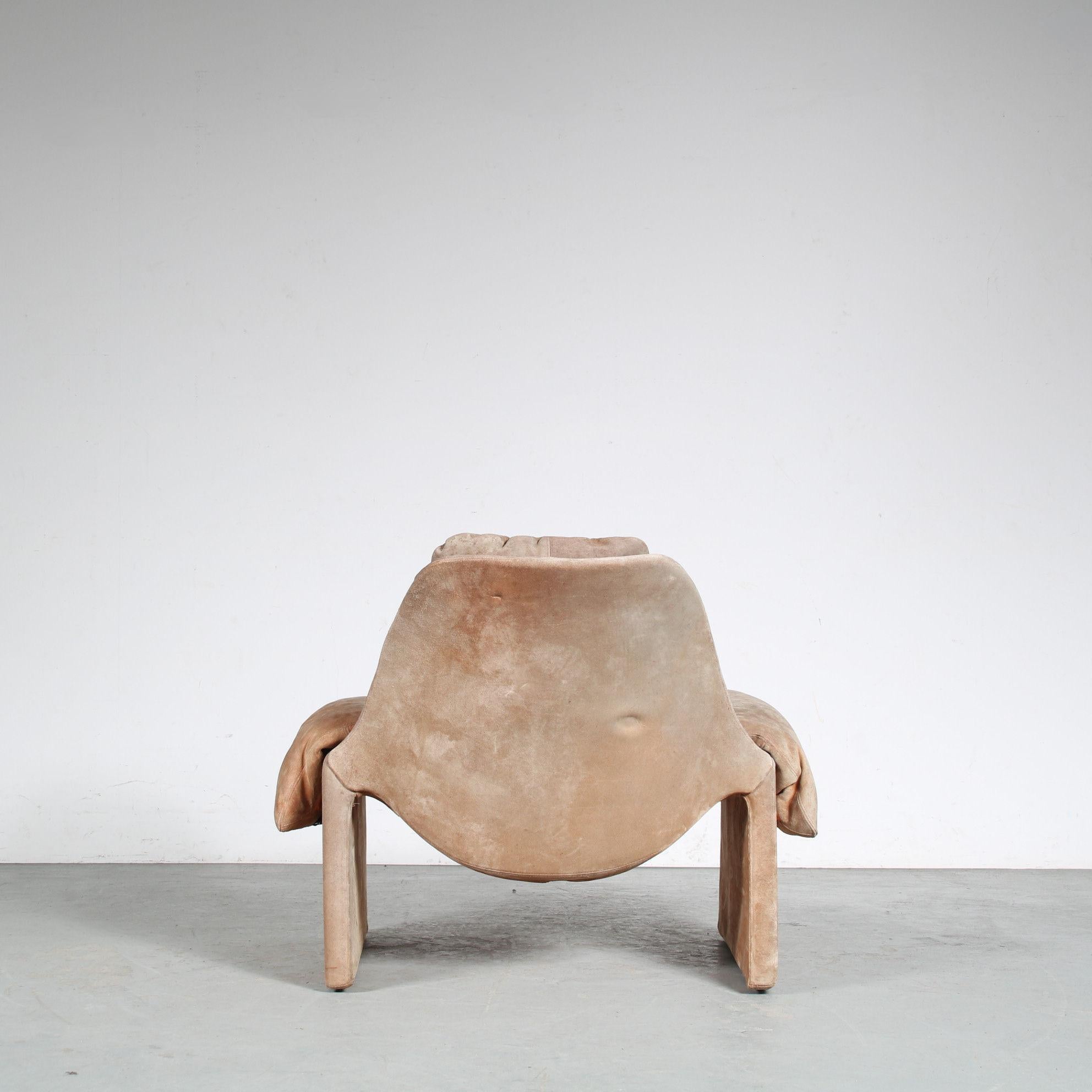 Chaise d'appoint avec ottomane de Vittorio Introini pour Saporiti, Italie, 1970 en vente 5