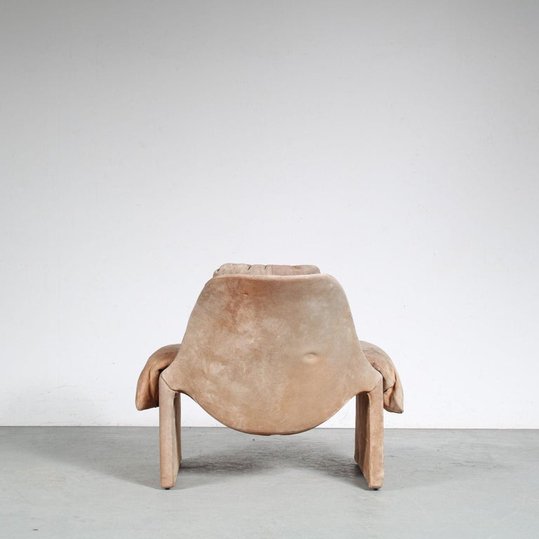 “Proposals” Chair with Ottoman by Vittorio Introini for Saporiti, Italy 1970 For Sale 5