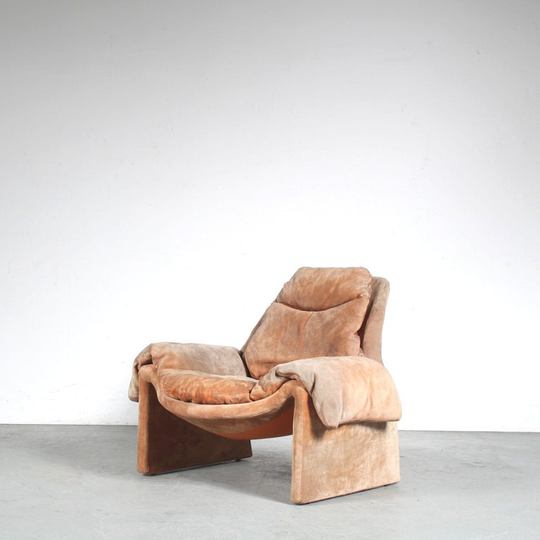 Late 20th Century “Proposals” Chair with Ottoman by Vittorio Introini for Saporiti, Italy 1970 For Sale
