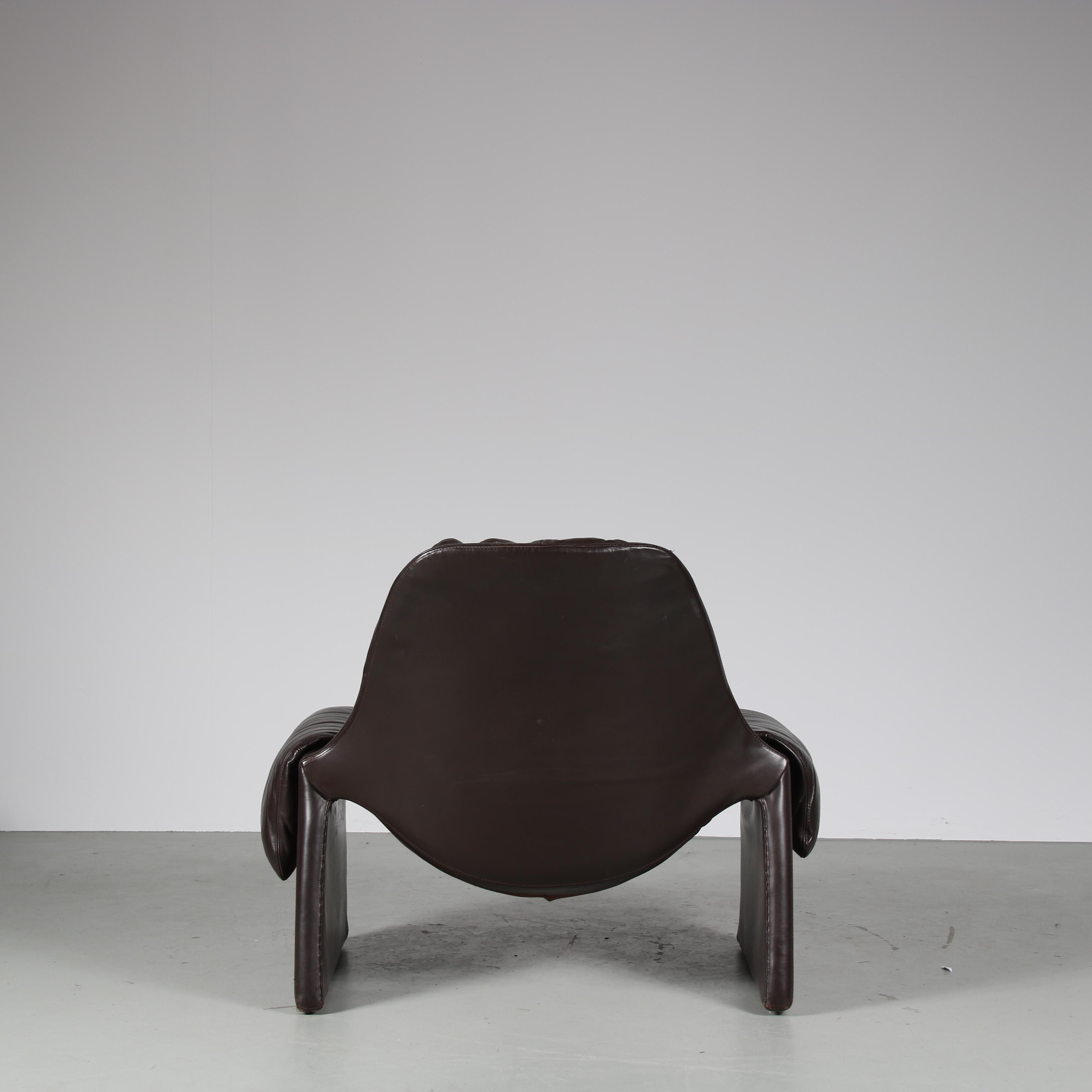 “Proposals” Chair with Ottoman by Vittorio Introini for Saporiti, Italy, 1970 For Sale 2