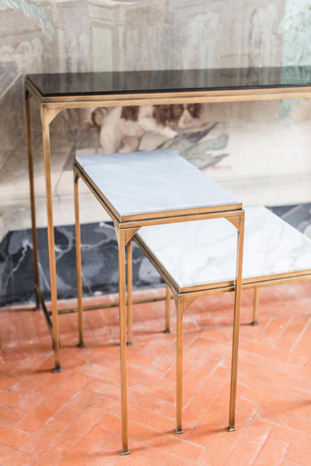 Italian Prosecco Medium Square Side Table For Sale