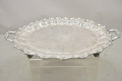 Plat de service à deux poignées de style victorien en métal argenté Prospect Silver Co