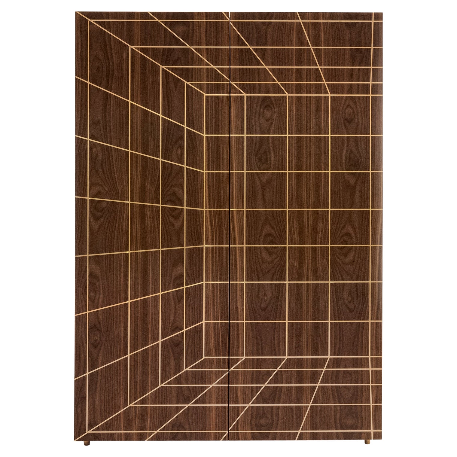 Prospecto sideboard, in canaletto walnut and brass, by DebonaDemeo for Medulum