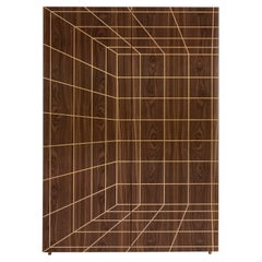 Credenza Prospecto, in noce canaletto e ottone, di Debonademeo per Medulum