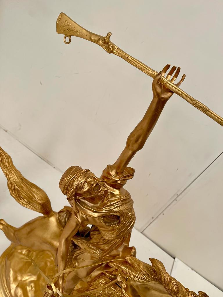 Prosper Lecourtier Français en bronze doré avec 2 candélabres  1
