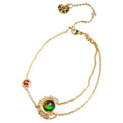 Prosperity Ammolite Bracelet in 18k Gold Vermeil, Unfaceted