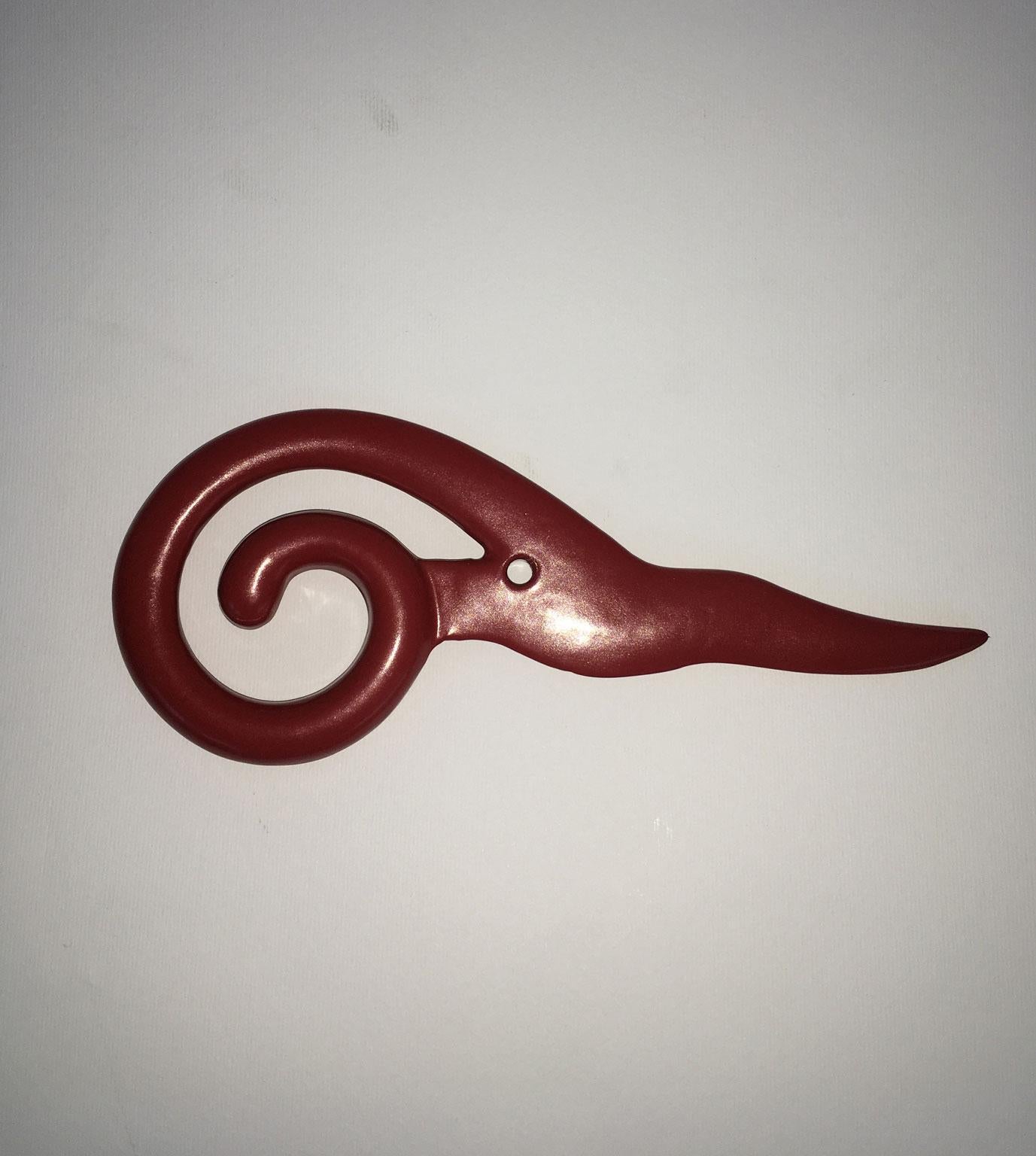 Italy 1980 Post-Modern Abstract Red Laquered Bronze Sculpture Prospero Rasulo For Sale 3