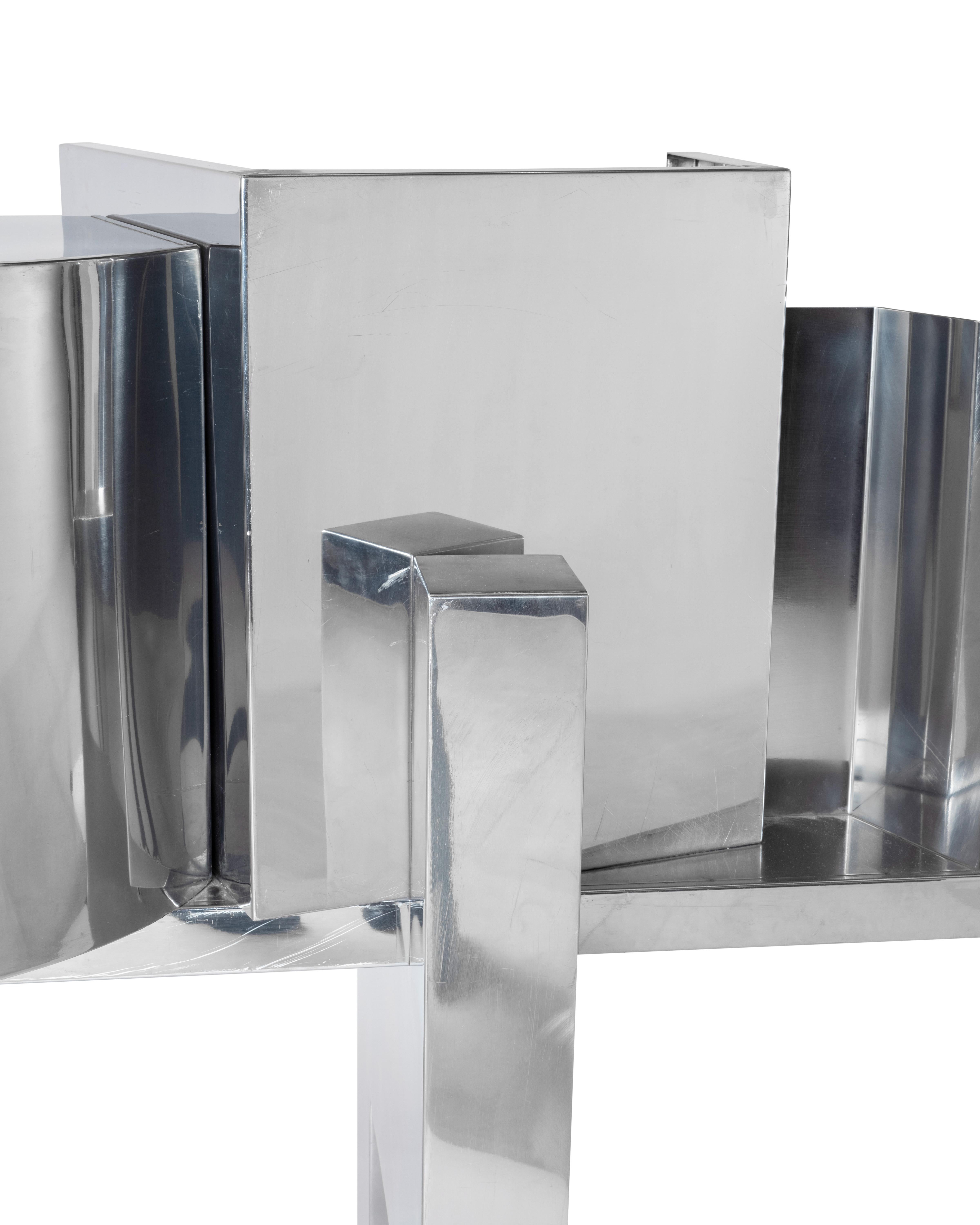 20th Century PROSPERO RASULO bar/counter in inox For Sale