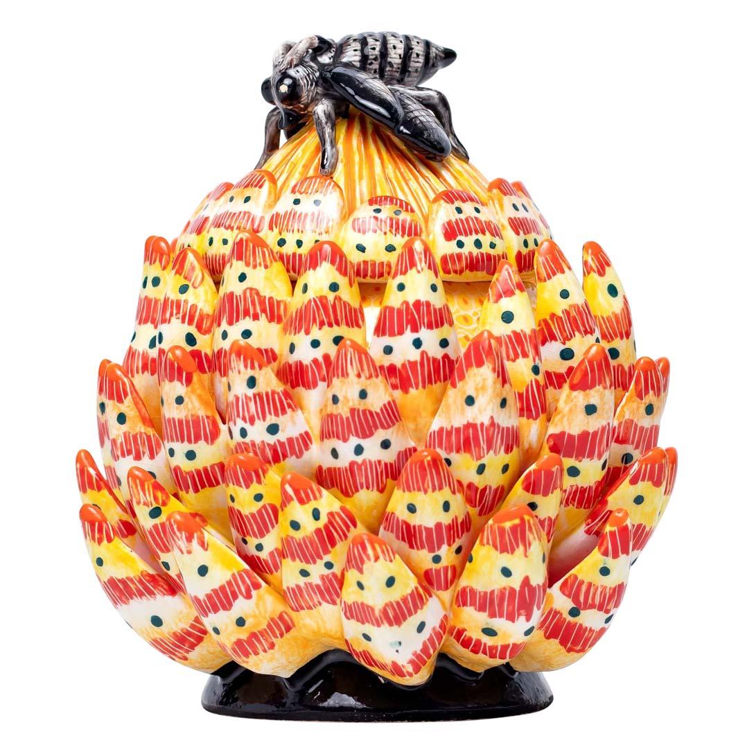 South African Protea And Bee Ceramic Jewelry Box  , hand made in South Africa