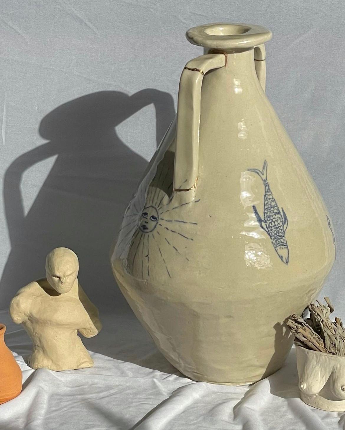 Post-Modern Protector Vase 2 by Solem Ceramics For Sale