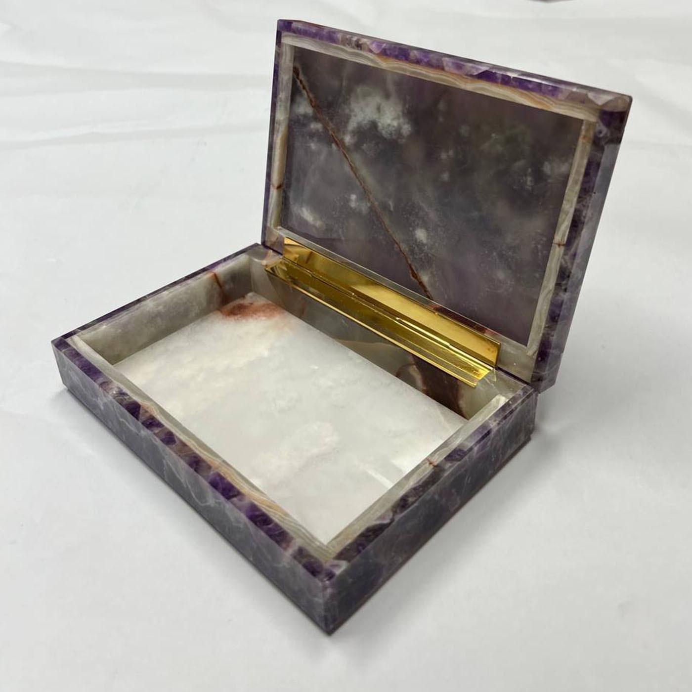 Boîte à bijoux Protettore en améthyste par Obsydian Stone Neuf - En vente à Milan, IT