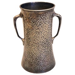 Proto Bauhaus Hammered Silver & Copper Vase or Wine Cooler by Hutscheneruther