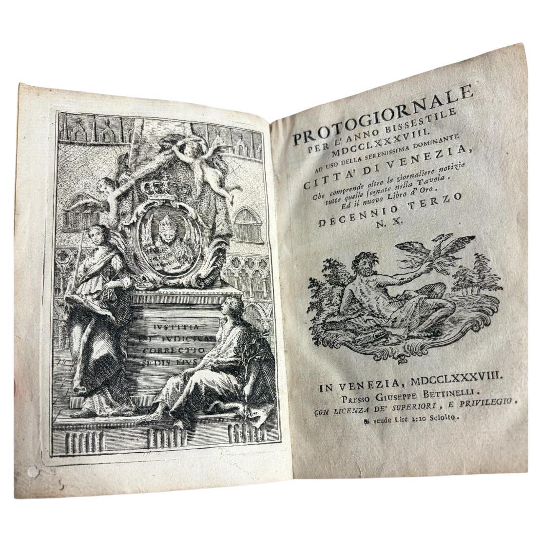 Protojournal 1788 Venice Bettinelli 18th Century Leather Binding