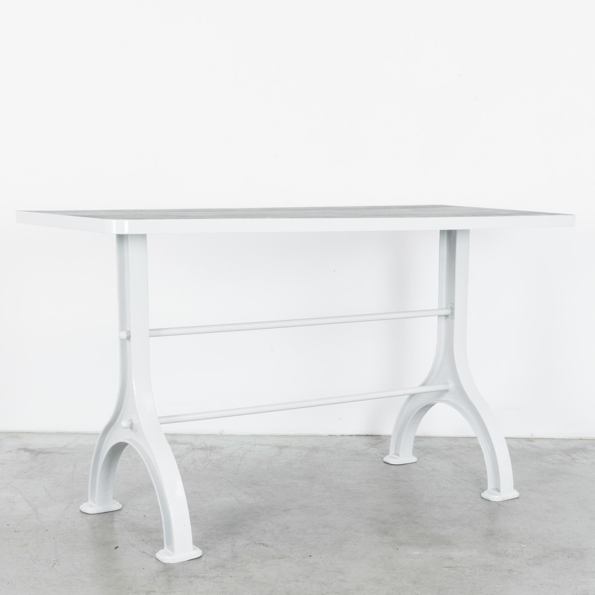 Metal Prototype Cast Iron and Wooden Table
