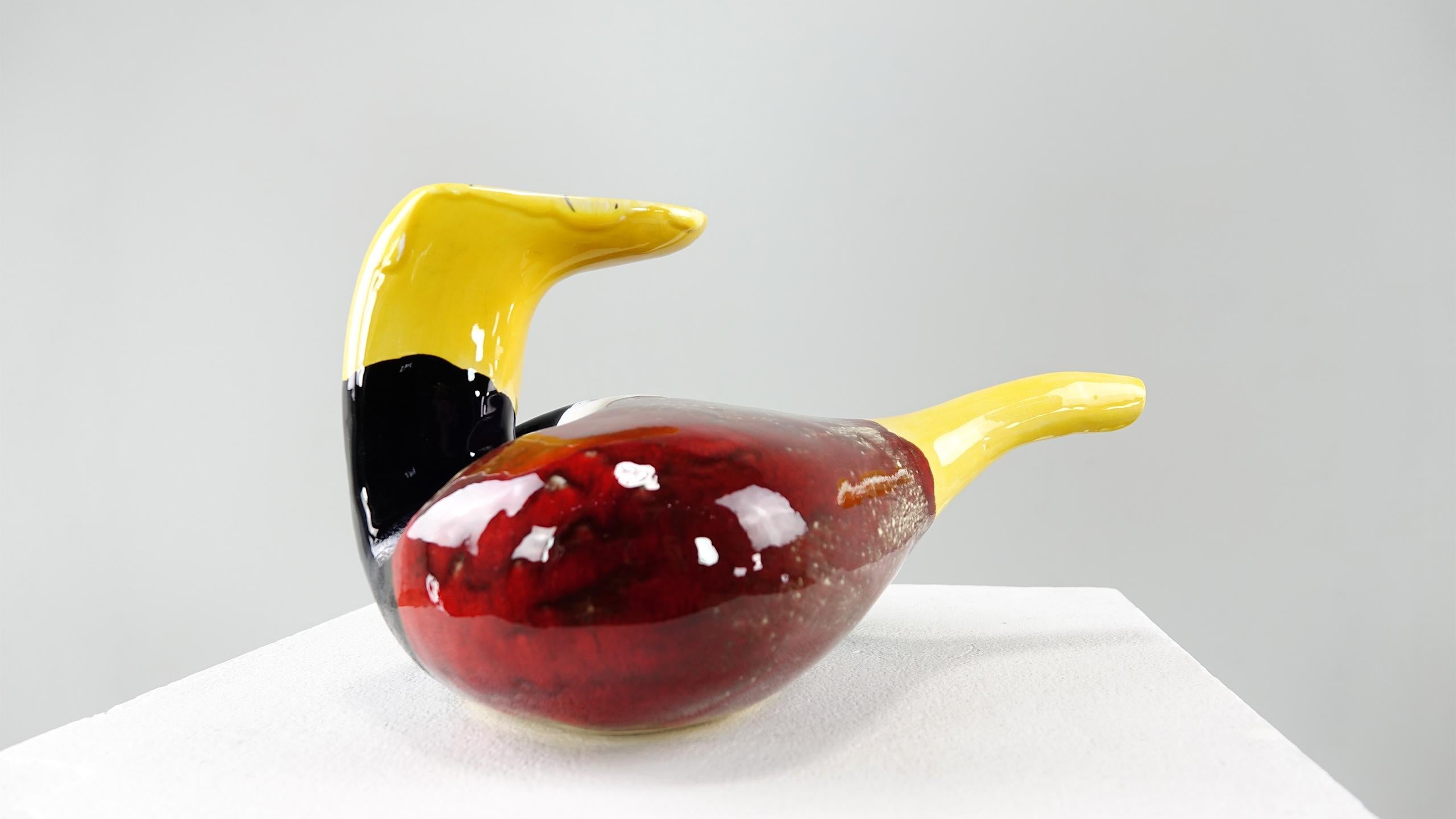 Designed by Luigi Colani 1969, multicolored glazed. (DR) From a small experimental series of different models with different colours and glazes, which later led to the Rosenthal series model 