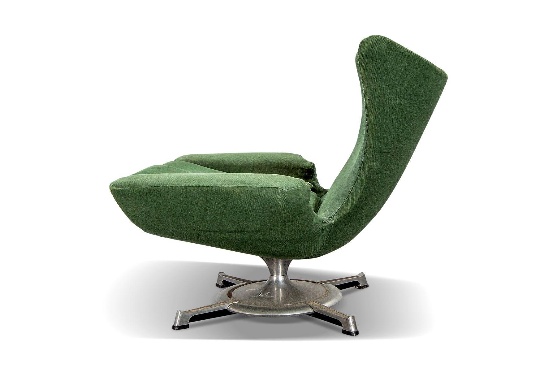 Mid-Century Modern Prototype Danish Modern Swivel Lounge Chair by Hans Erik Johansson For Sale