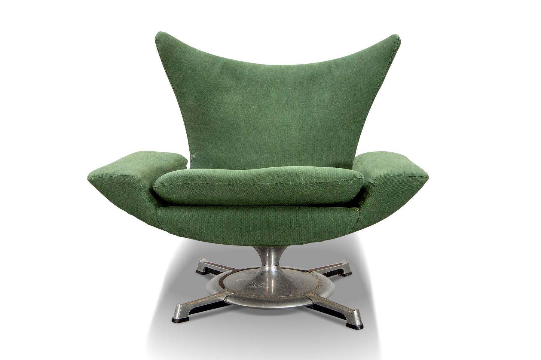 Swedish Prototype Danish Modern Swivel Lounge Chair by Hans Erik Johansson For Sale